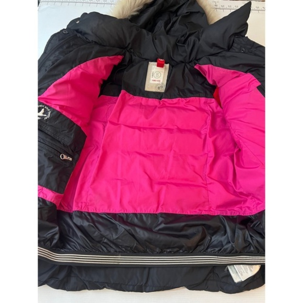 Bogner Fire + Ice Puffer Jacket Women US 8 Black Fur Trim Hood Down Fill - Picture 6 of 16